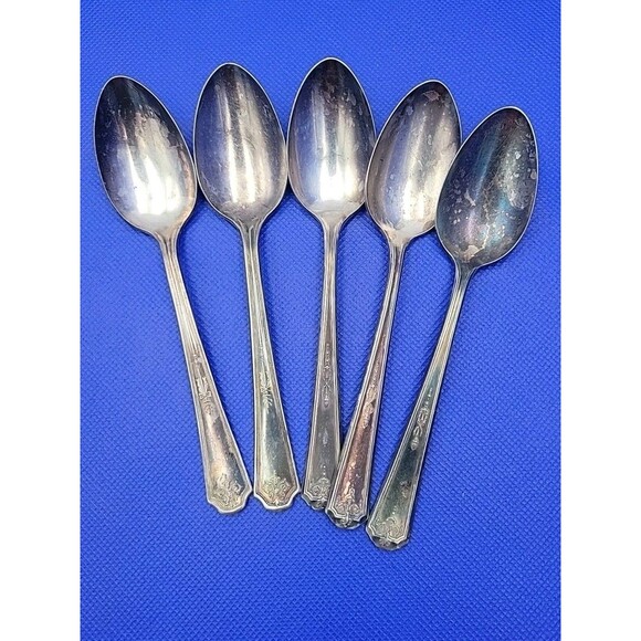 5 Wm A Rogers A1 Carlton Teaspoon 5 7/8" Silverplate Silverware Flatware Oneida - Picture 2 of 6